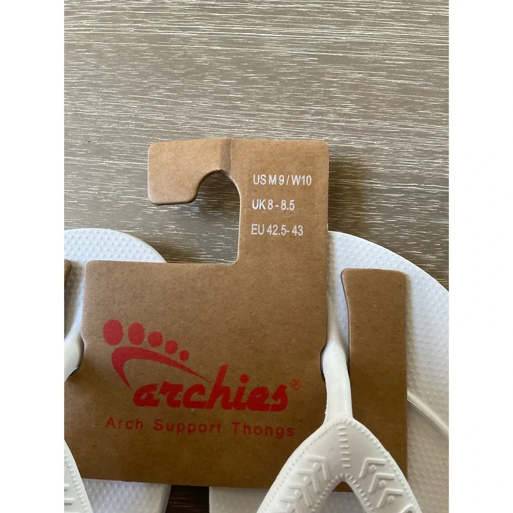 Archies Arch Support Flip Flops White Size M9 W10 New With Tags